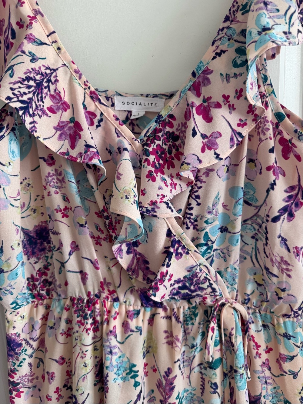 Socialite Floral High-Low Ruffle Maxi Dress - Picture 3 of 8